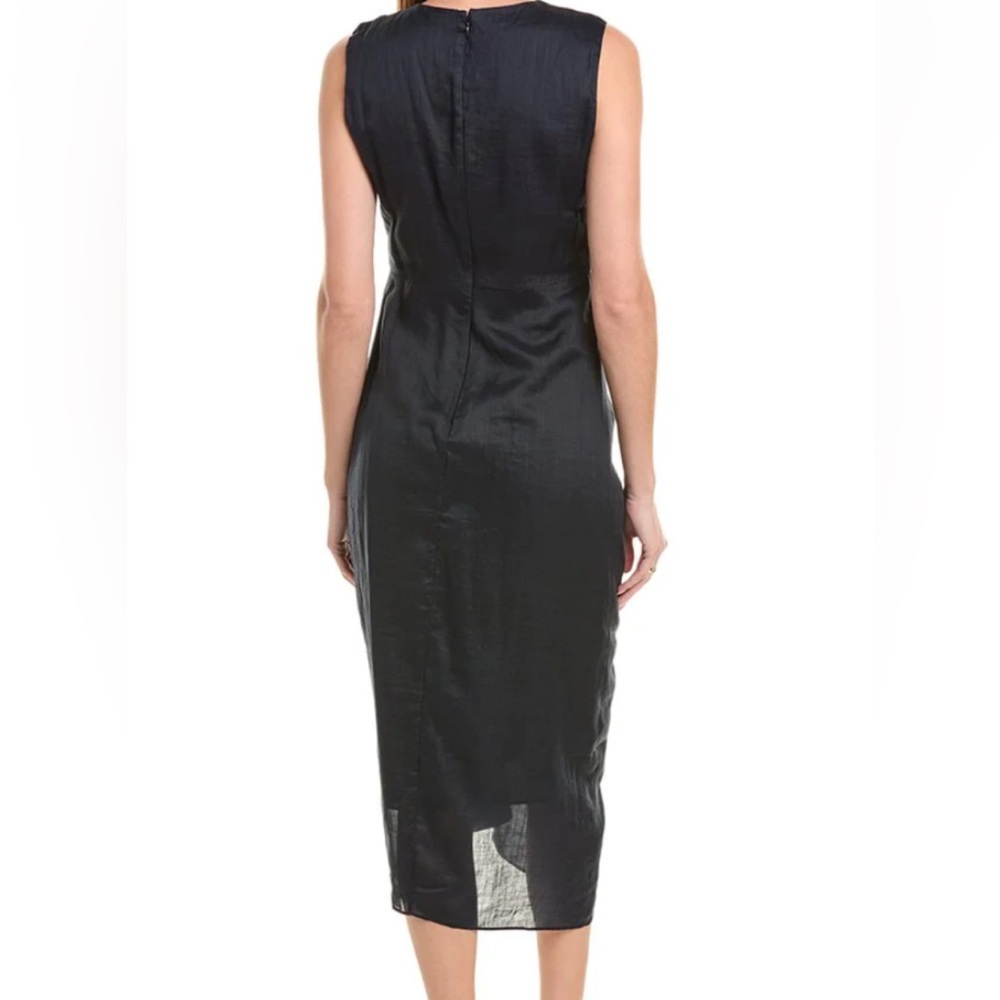 NWT $498 Frame Navy Ruched Front Tie Midi Dress Size XS - Picture 5 of 11